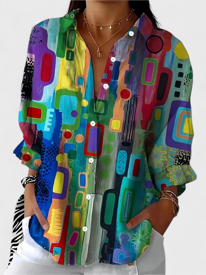 Rose™ | Elegant Blouse with Geometric Pattern